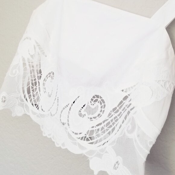 NEW Rag & Bone Clem Eyelet Embroidered Trim 100% Cotton Tank White $198 Sheer - Picture 14 of 16